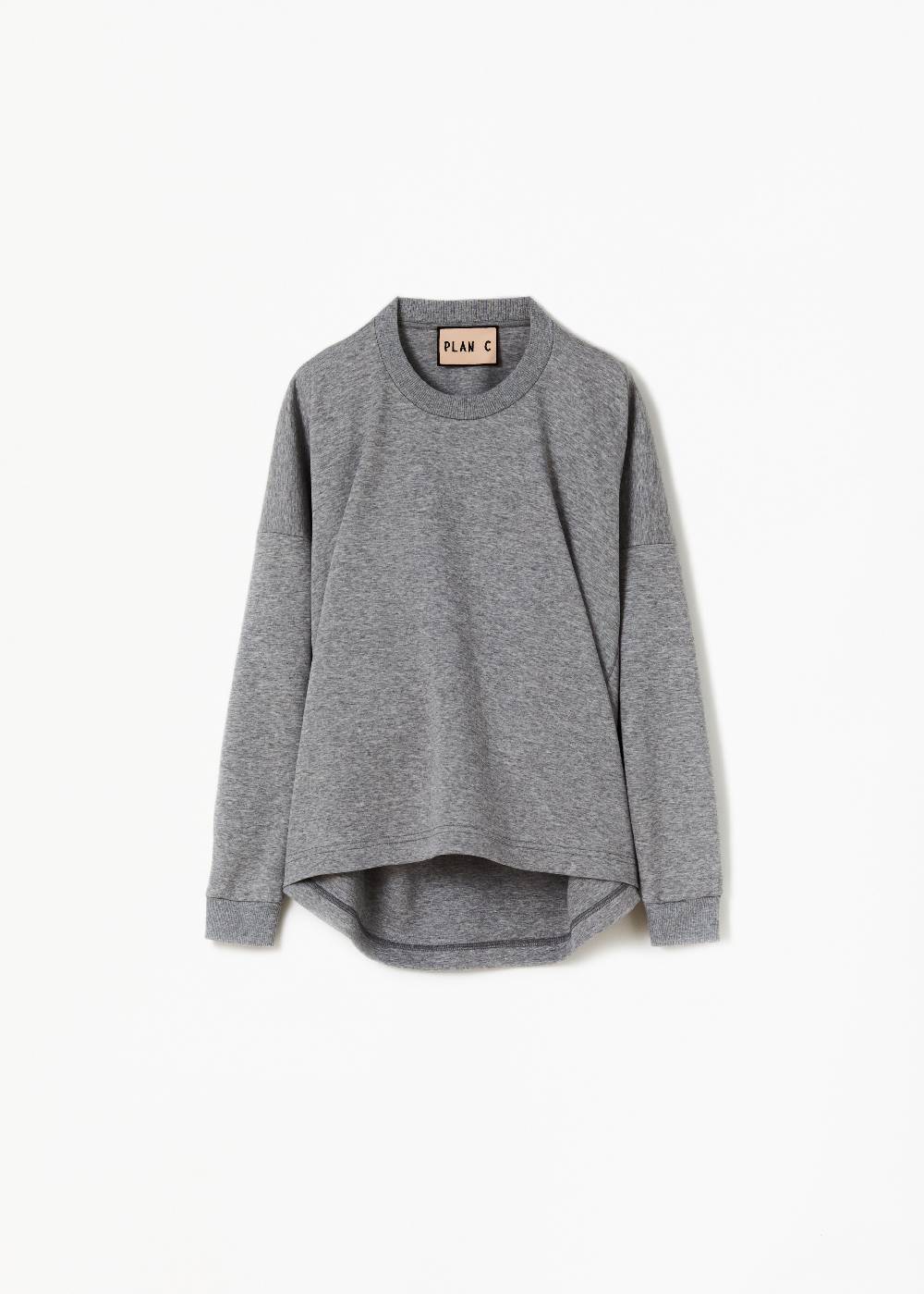 Plan C FELPA GRIGIA DRAPPEGGIATA