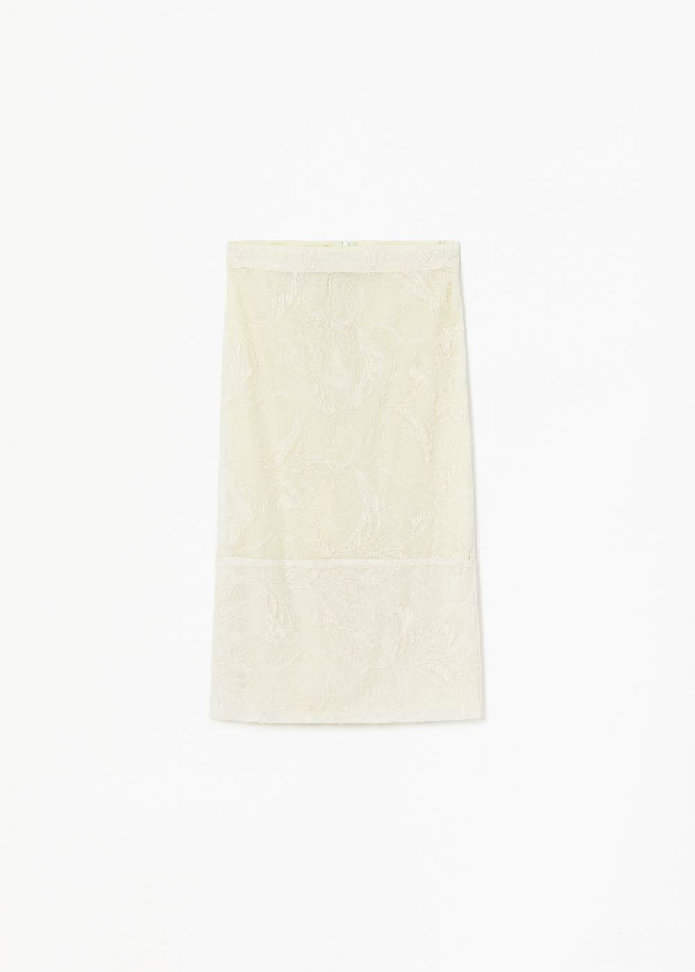 Plan C GONNA MIDI CON RICAMI FLOREALI