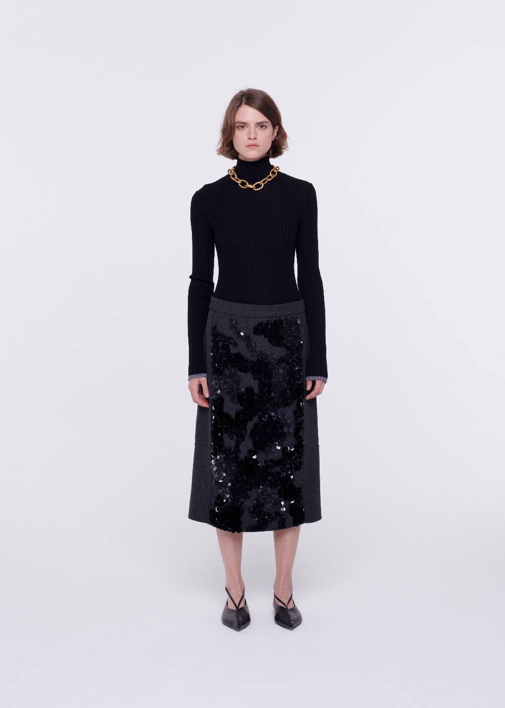 Plan C GONNA MIDI DI LANA CON PAILLETTES