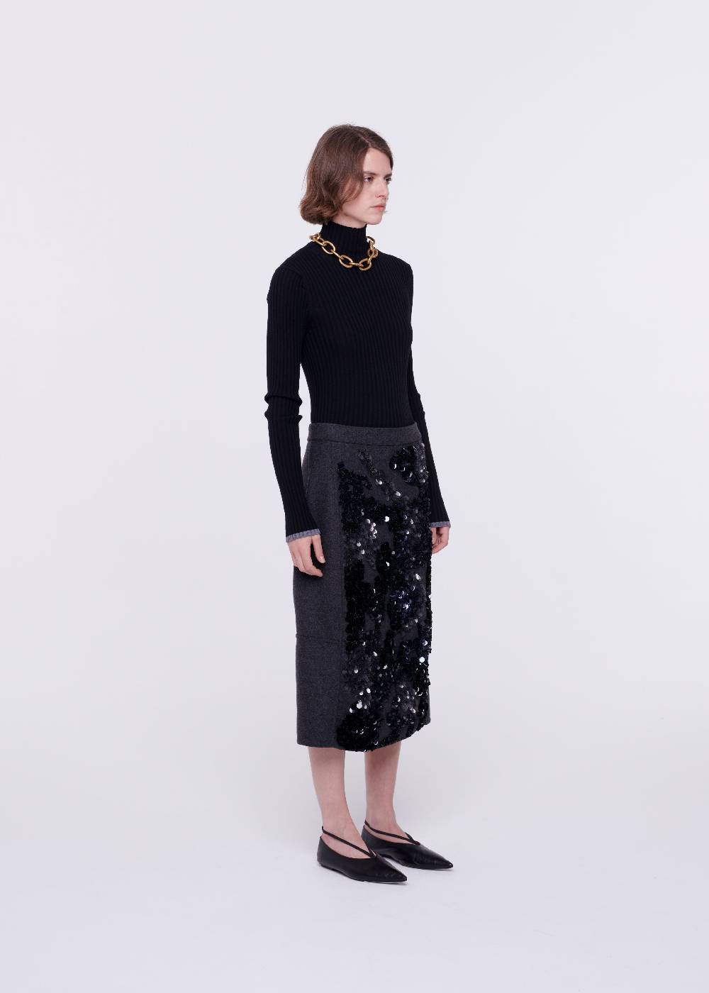 Plan C GONNA MIDI DI LANA CON PAILLETTES