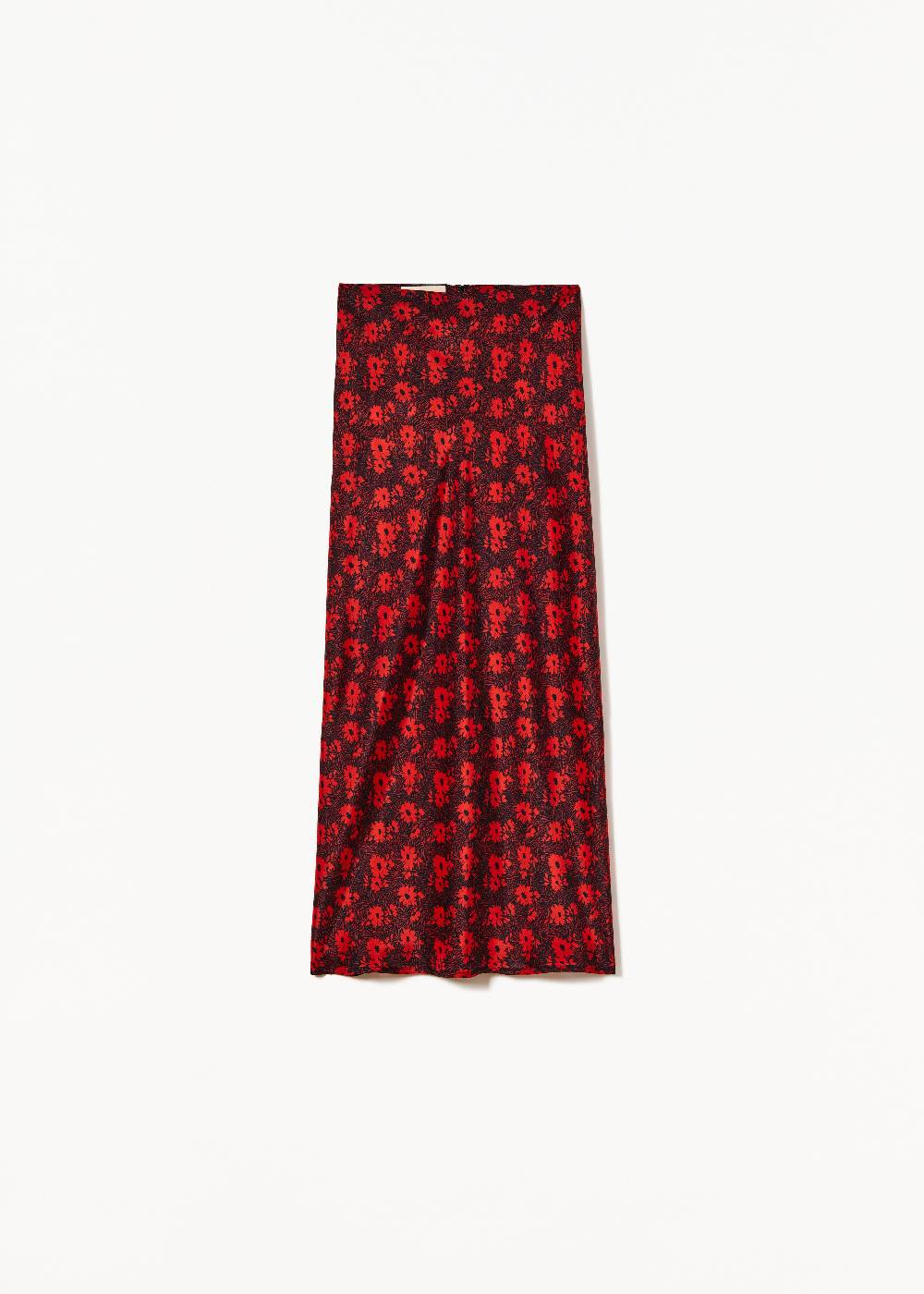 Plan C GONNA MIDI IN SETA CON STAMPA FLOREALE