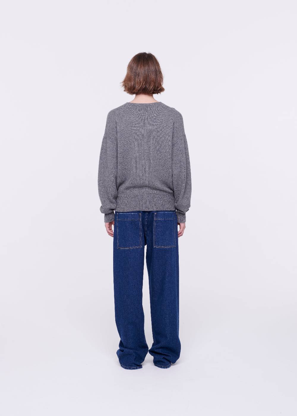 Plan C JEANS A GAMBA AMPIA CON CINTURA NERA