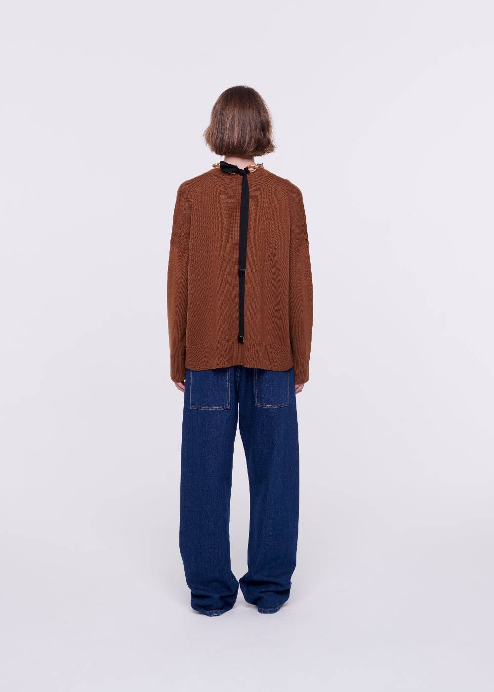 Plan C MAGLIONE CON SCOLLO A V IN LANA MERINO