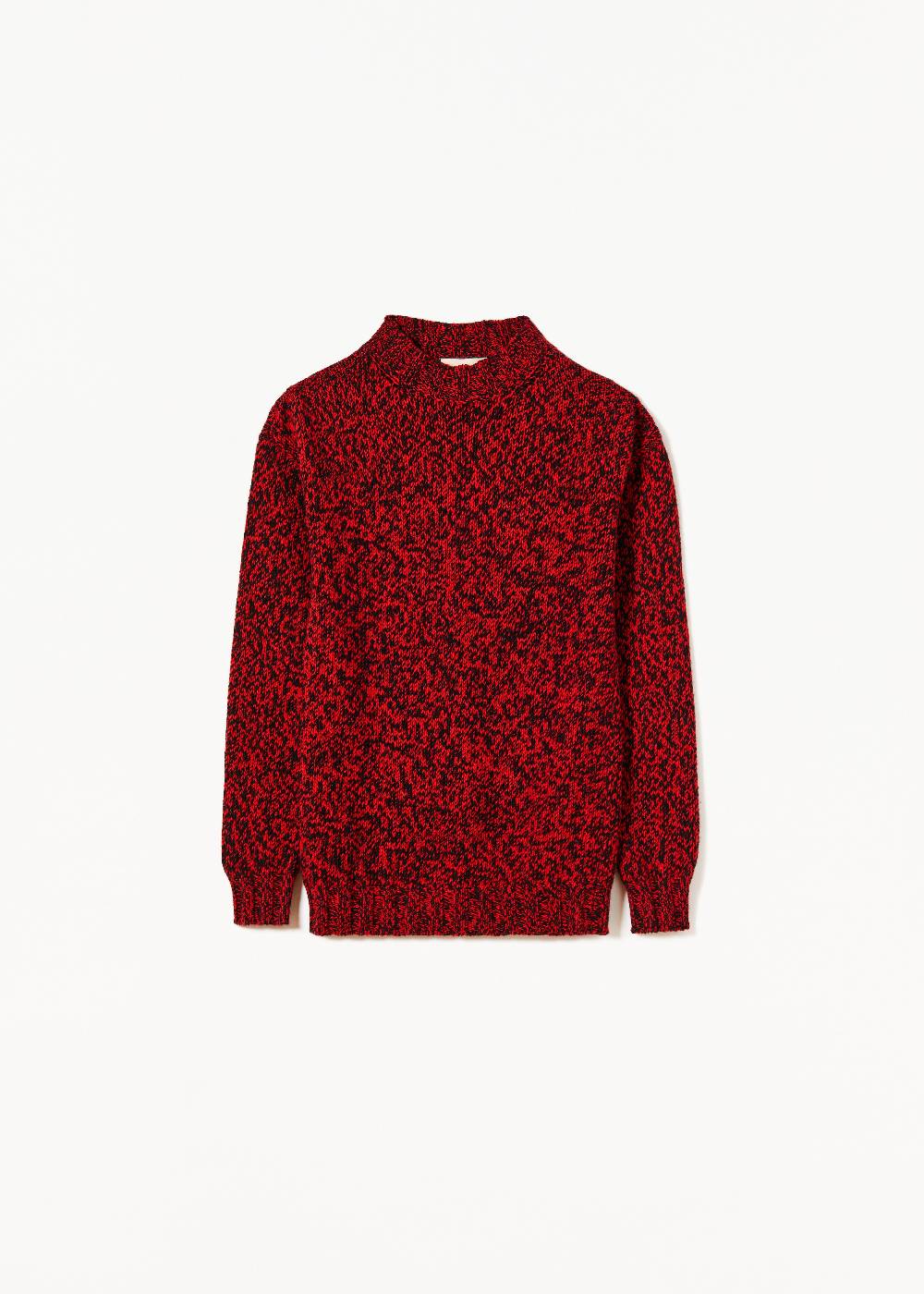 Plan C MAGLIONE DI LANA ROSSO MELANGE