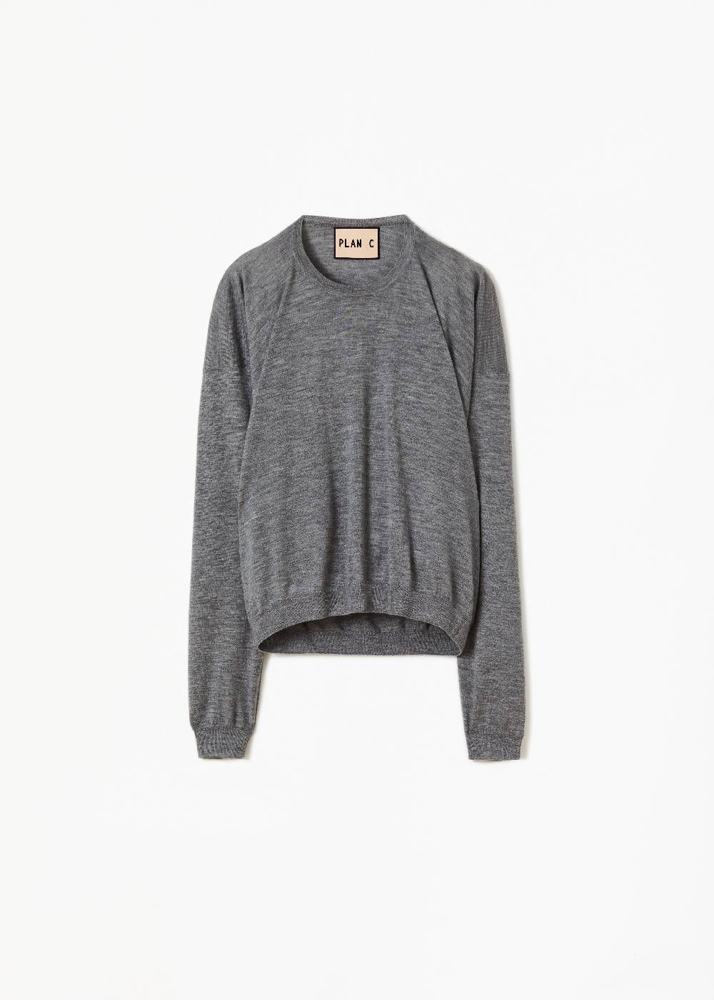 Plan C MAGLIONE GRIGIO IN CASHMERE DRAPPEGGIATO