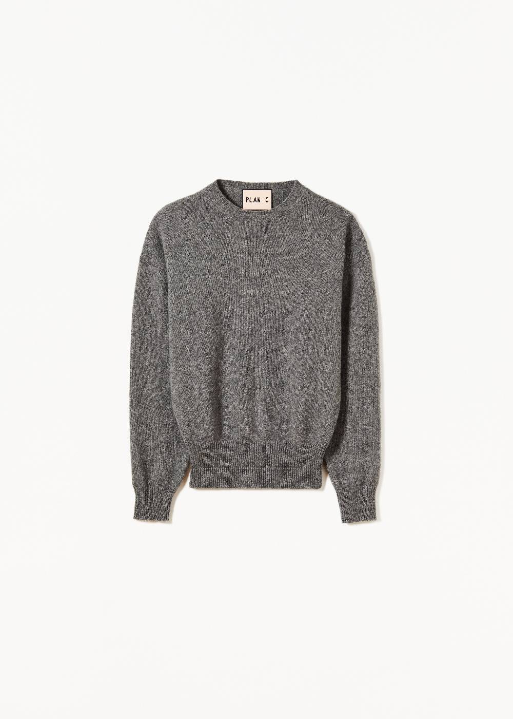 Plan C MAGLIONE GRIGIO IN LANA MERINO