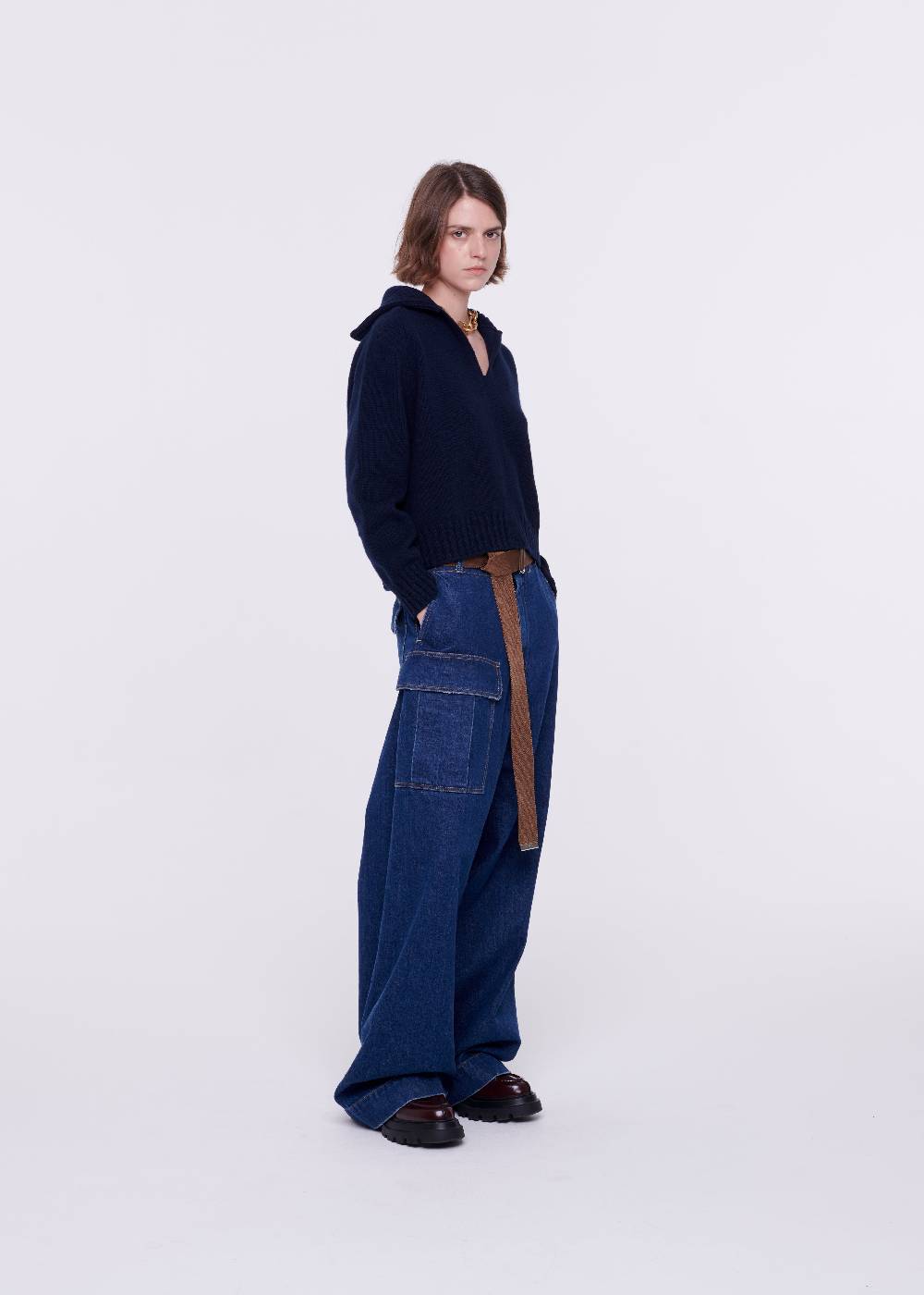 Plan C MAGLIONE NAVY IN CACHEMIRE