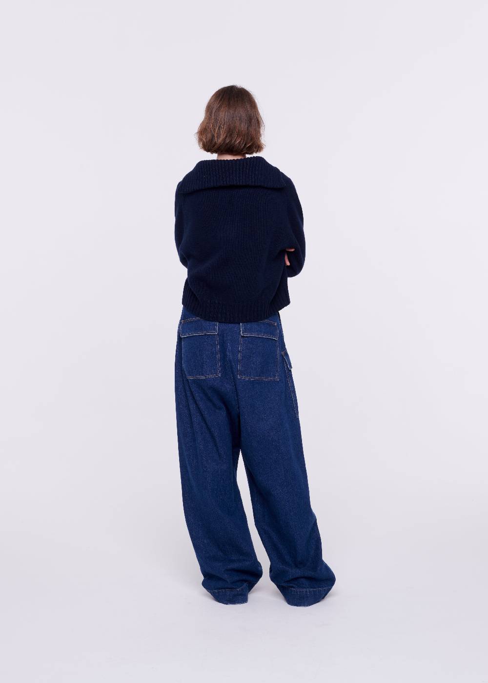 Plan C MAGLIONE NAVY IN CACHEMIRE