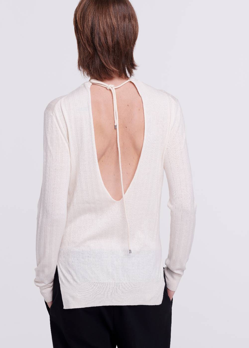 Plan C MAGLIONE OPEN BACK IN LANA MERINO