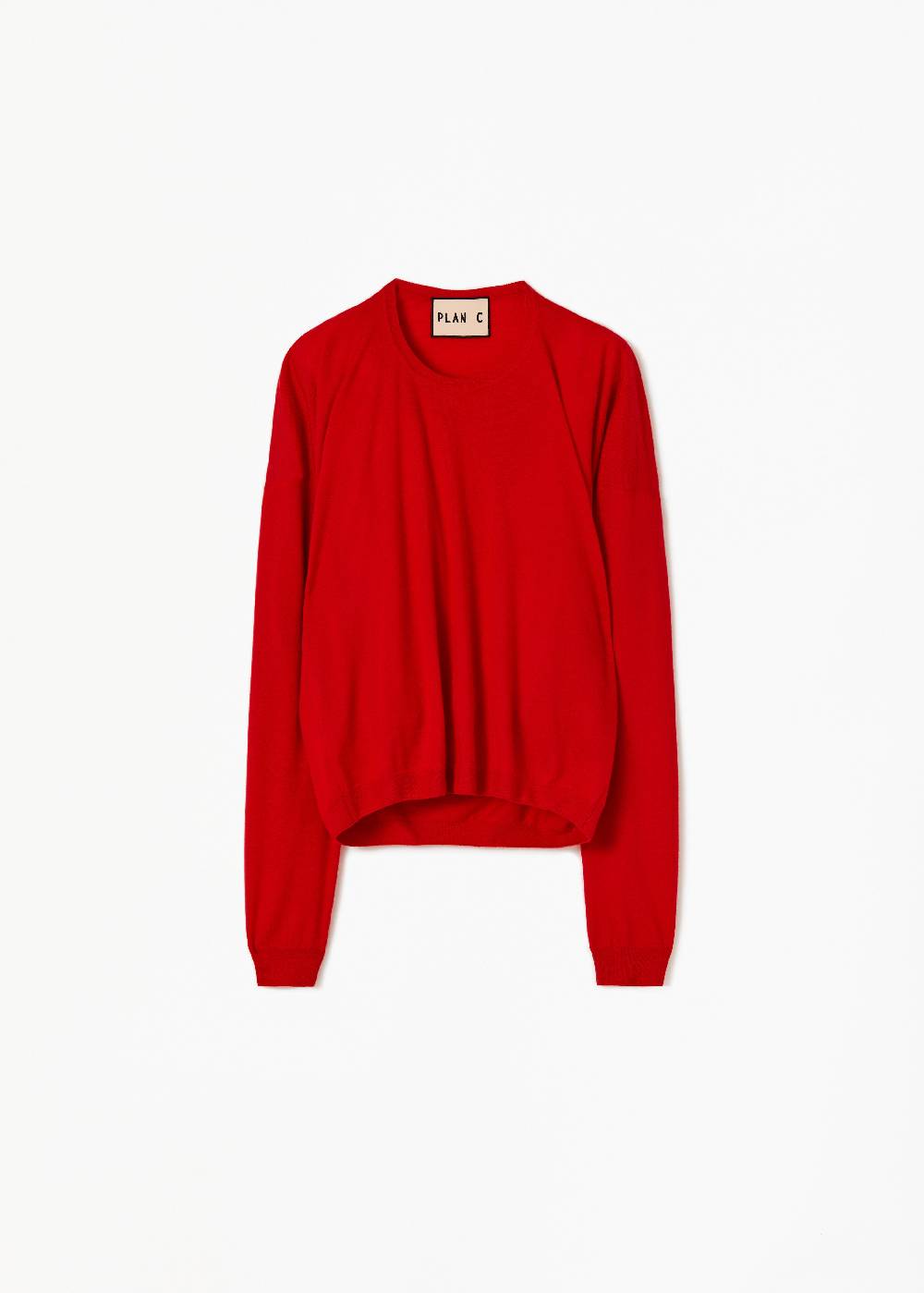 Plan C MAGLIONE ROSSO IN CASHMERE DRAPPEGGIATO