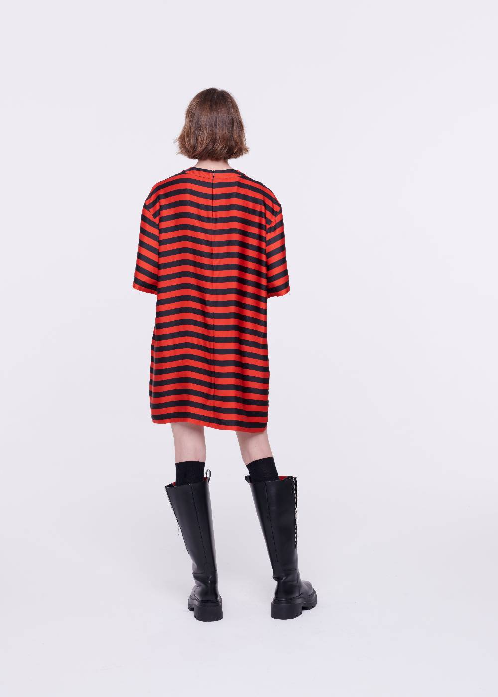 Plan C MINI ABITO A RIGHE IN RASO