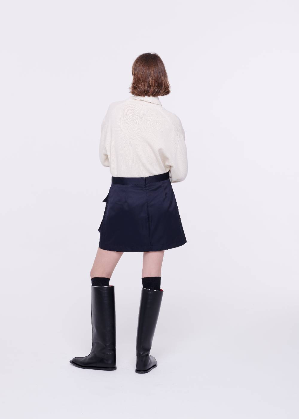 Plan C MINIGONNA BLU IN DUCHESSE