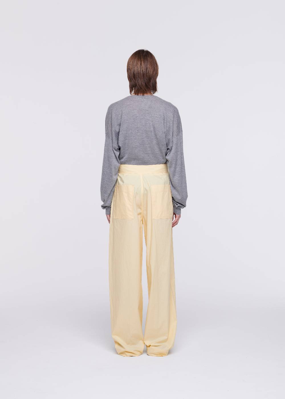 Plan C PANTALONI AMPI IN COTONE COLOR ZABAIONE