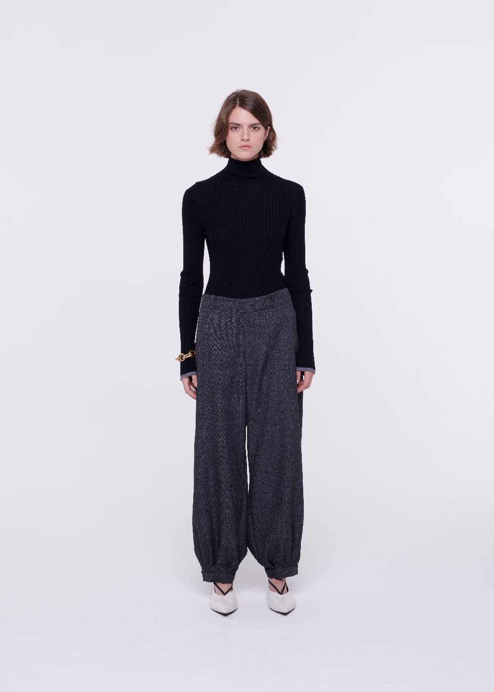 Plan C PANTALONI BALLOON GRIGIO SCURO