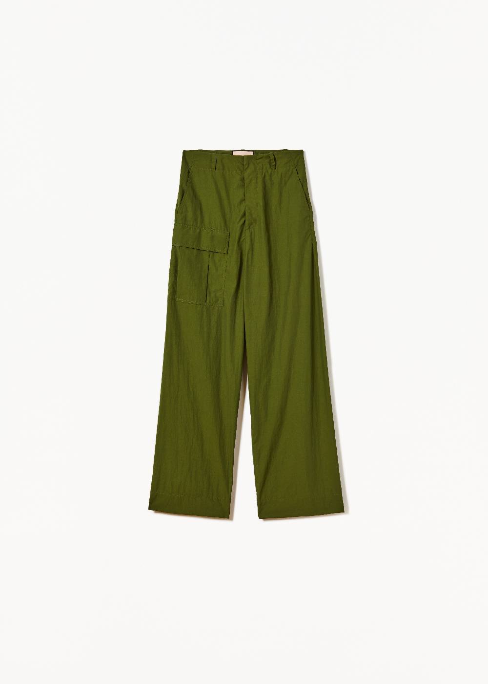 Plan C PANTALONI CARGO VERDE MILITARE CON CINTURA