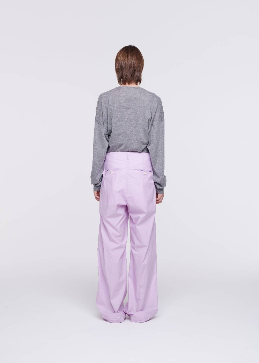 Plan C PANTALONI LILLA A GAMBA AMPIA