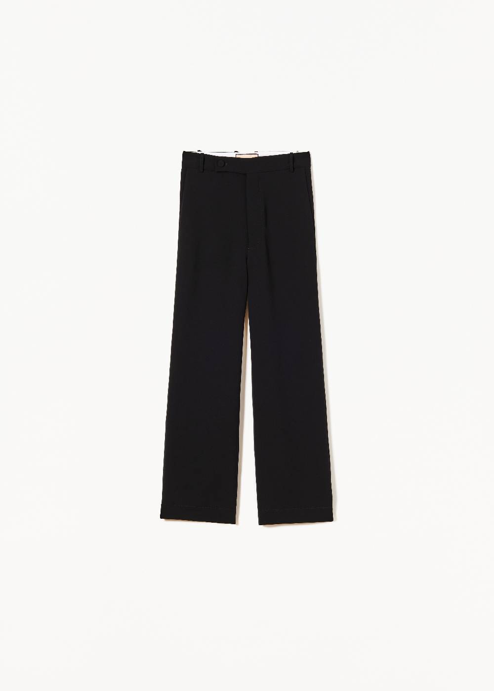 Plan C PANTALONI NERI A GAMBA SVASATA IN CADY