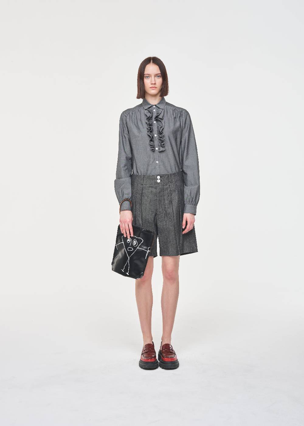 Plan C POCHETTE NERA "PILI E BIANCA"