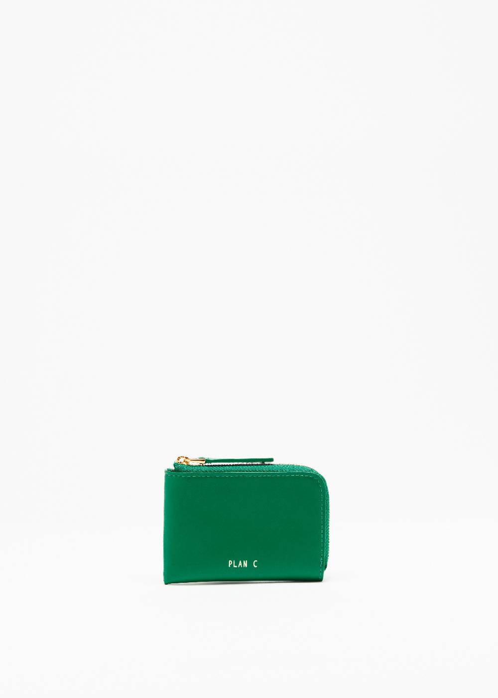 Plan C PORTACARTE VERDE SMERALDO IN PELLE