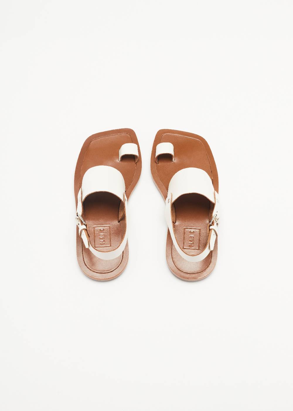 Plan C SANDALI INFRADITO BIANCHI IN PELLE