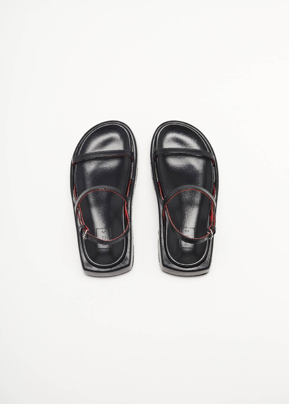 Plan C SANDALI NERI IN PELLE CON ZEPPA