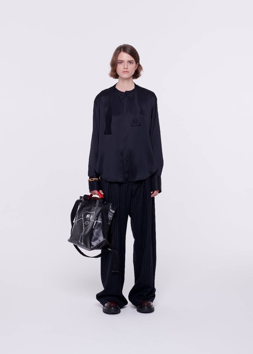 Plan C SHOPPER NERA "PILI E BIANCA" MEDIA