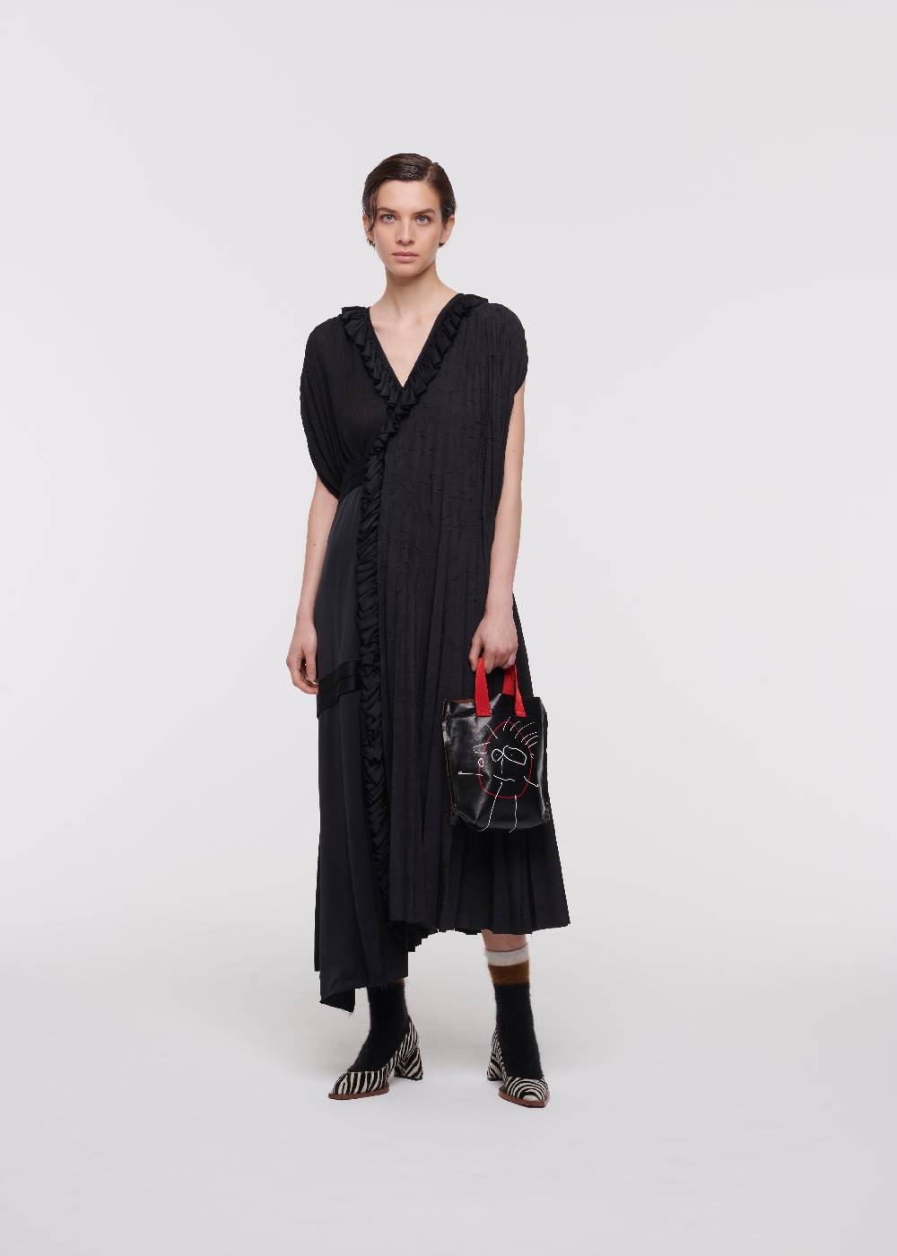 Plan C SHOPPER NERA "PILI E BIANCA" MINI