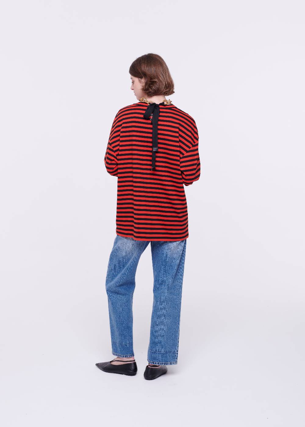 Plan C T-SHIRT A MANICHE LUNGHE A RIGHE