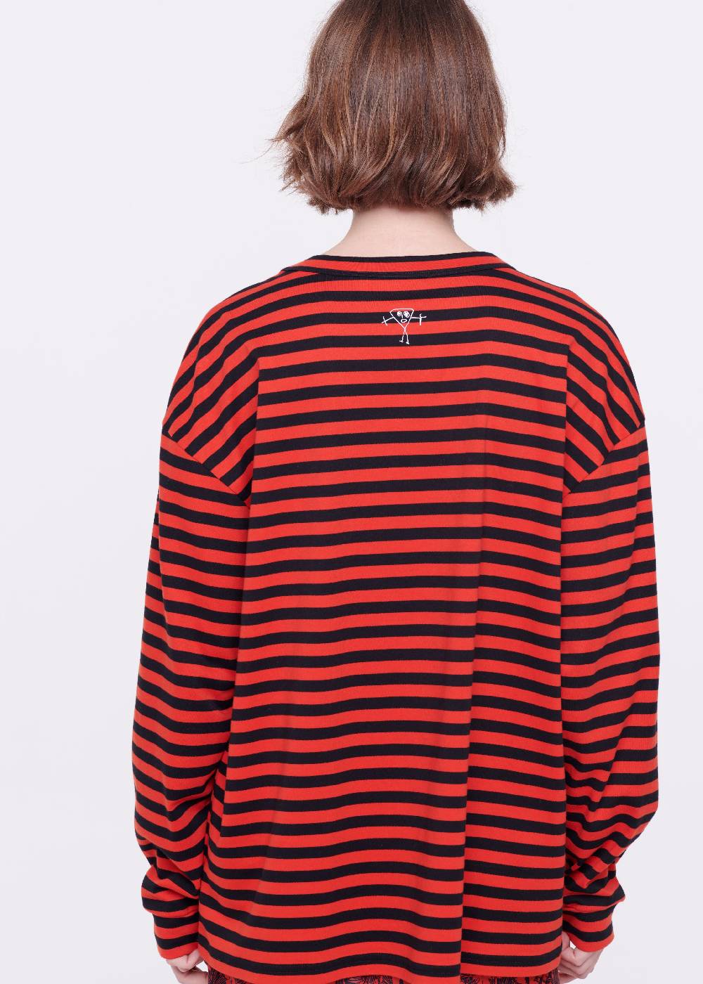 Plan C T-SHIRT A MANICHE LUNGHE A RIGHE