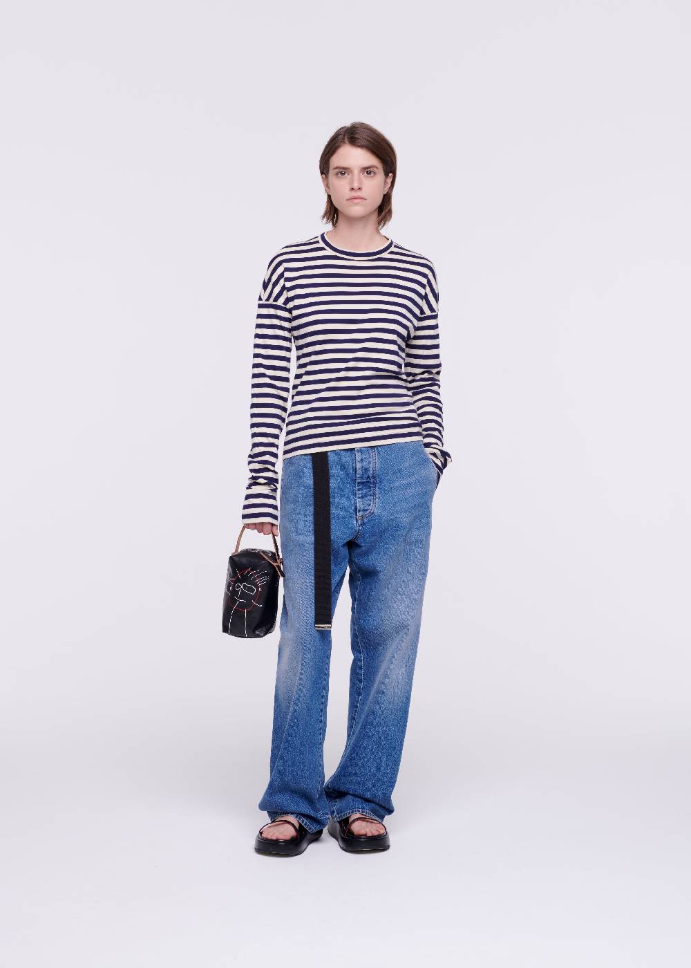 Plan C T-SHIRT A RIGHE DRAPPEGGIATA