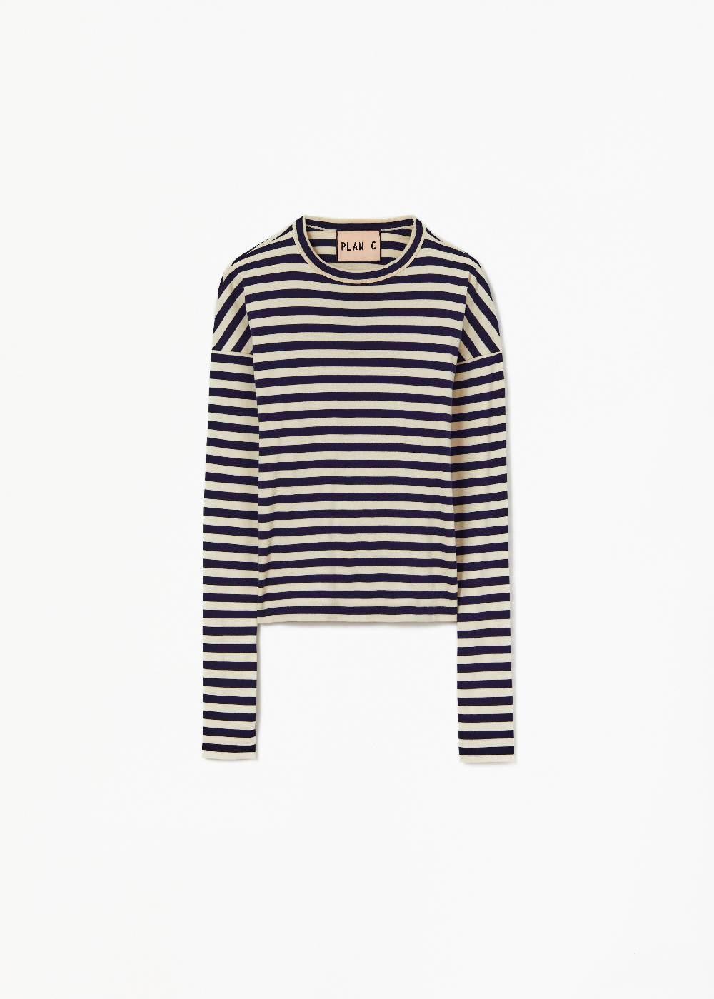 Plan C T-SHIRT A RIGHE DRAPPEGGIATA