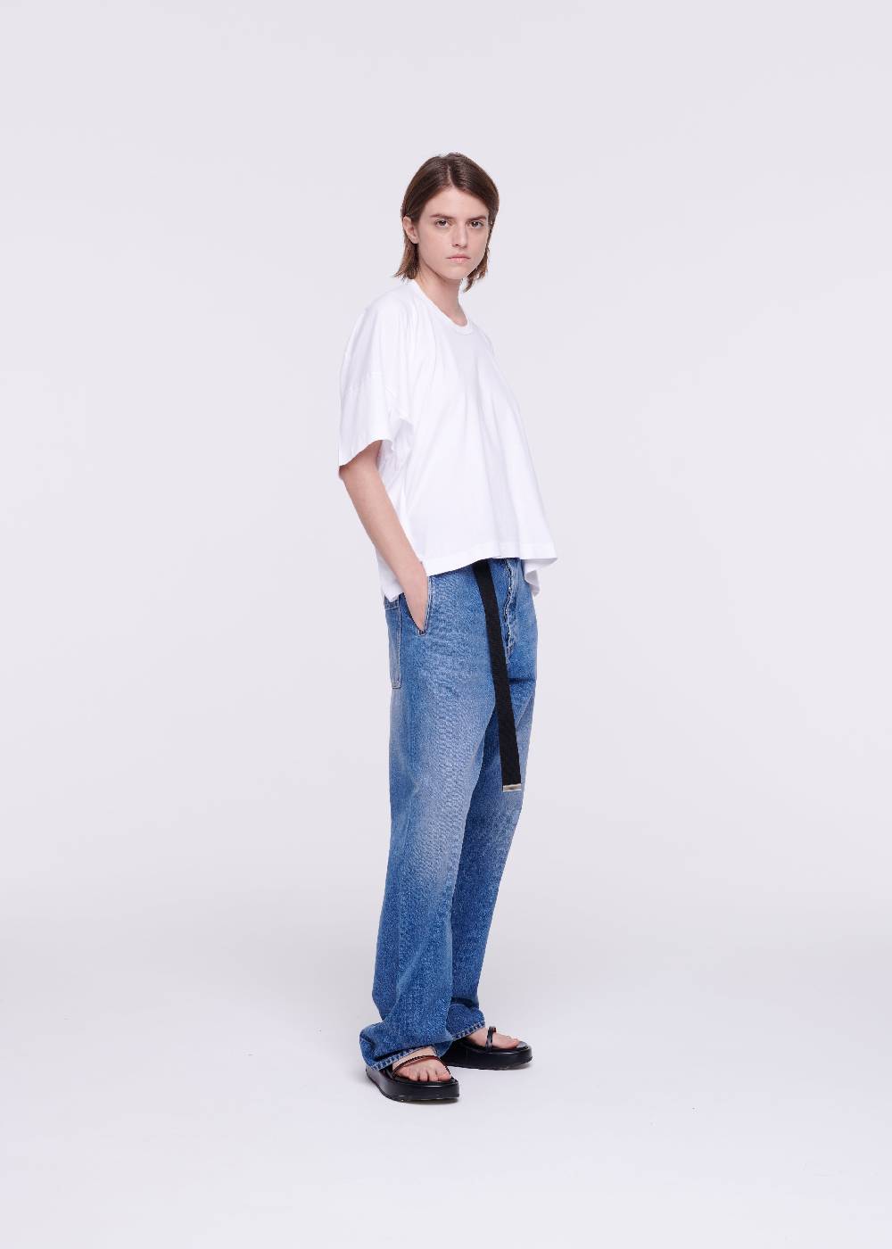 Plan C T-SHIRT BIANCA DRAPPEGGIATA IN COTONE