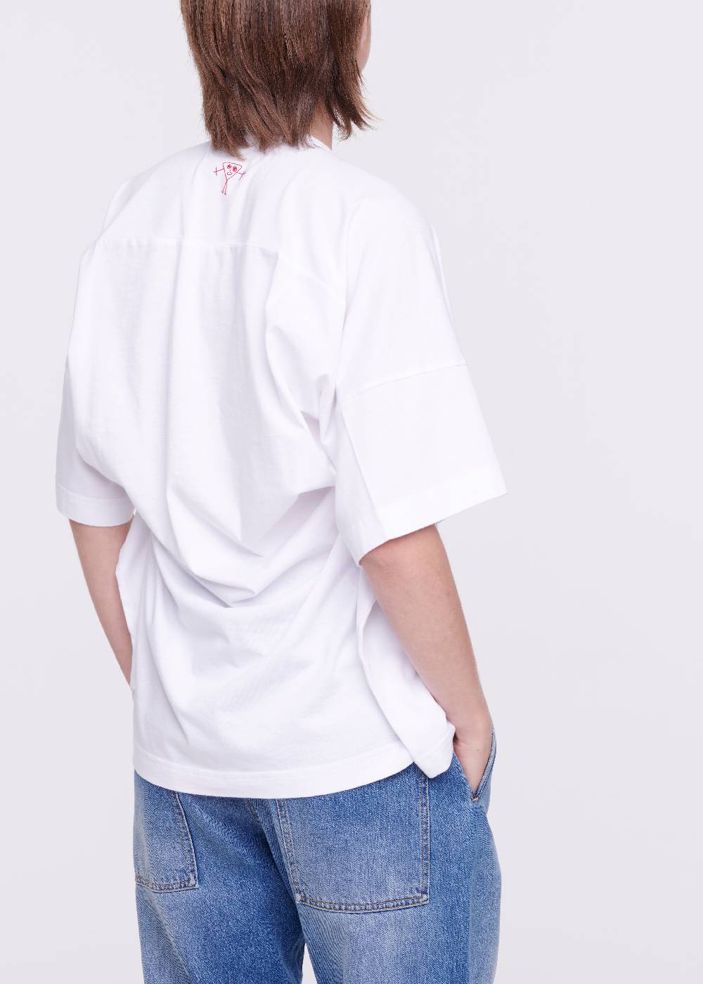 Plan C T-SHIRT BIANCA DRAPPEGGIATA IN COTONE