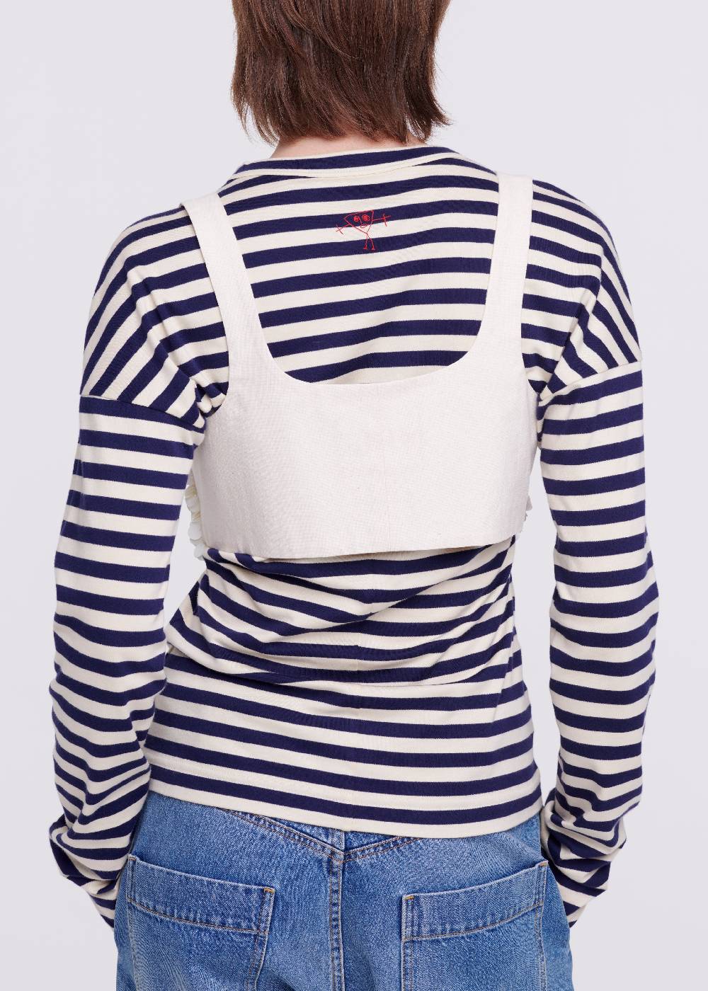 Plan C TOP A BUSTINO CON PAILLETTES COLOR CREMA