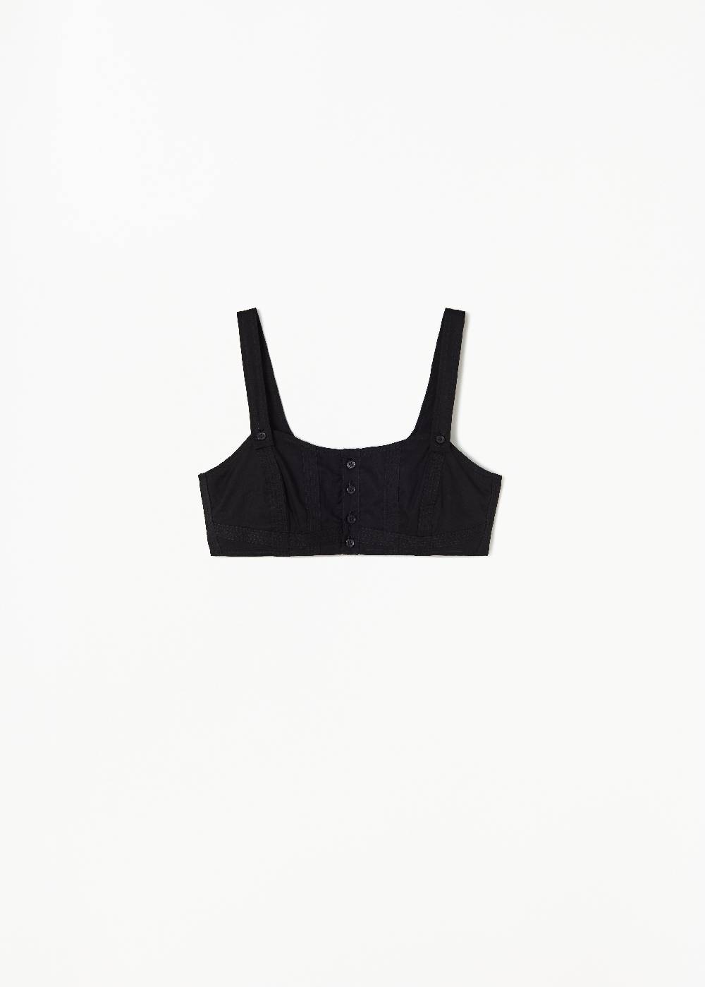Plan C TOP A BUSTINO IN COTONE NERO