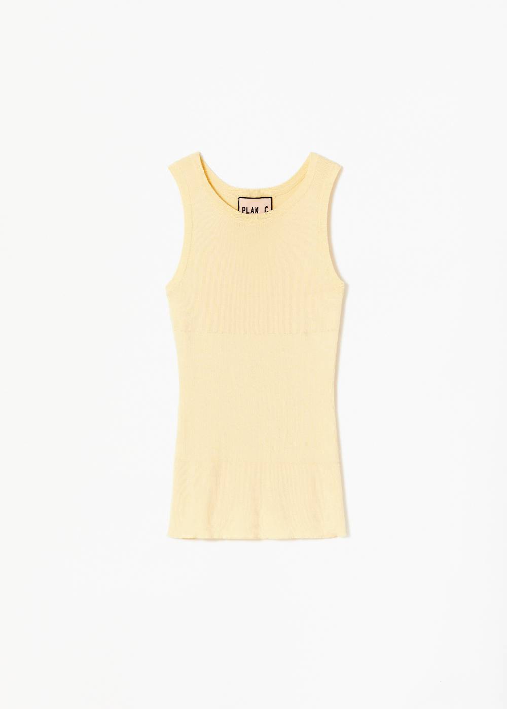 Plan C TOP IN MAGLIA COLOR ZABAIONE