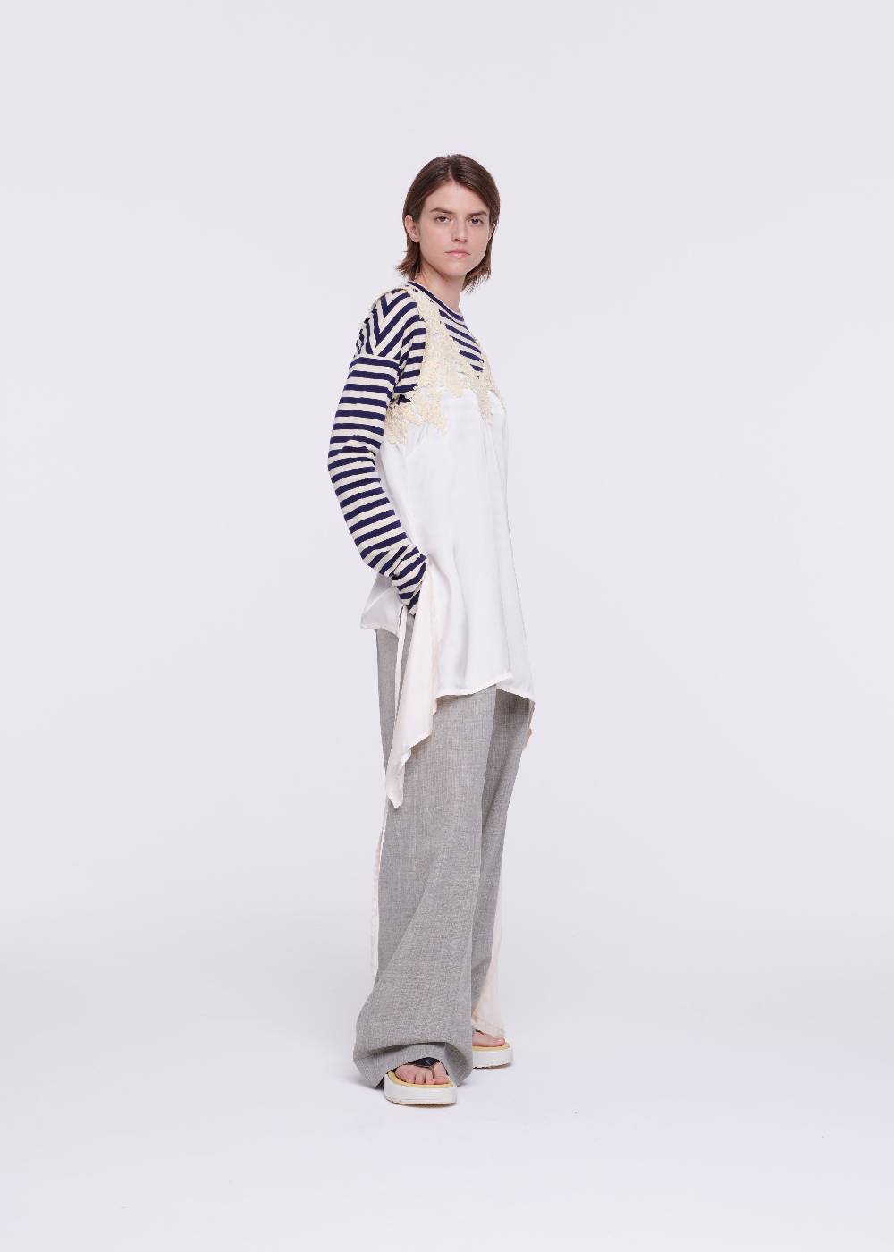 Plan C TOP IN RASO CON PIZZO