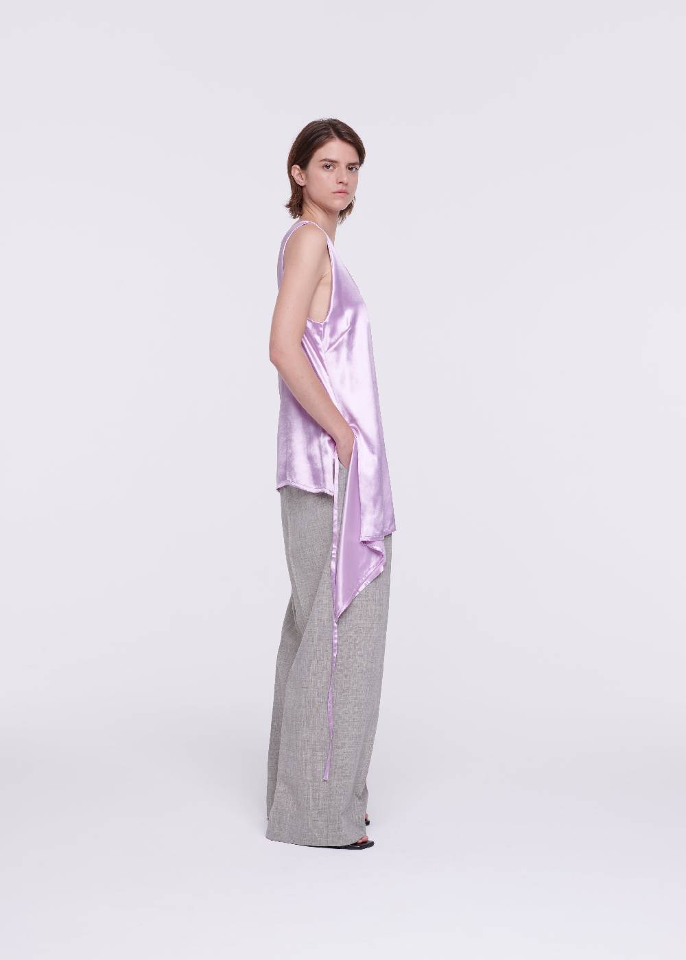 Plan C TOP IN RASO LILLA