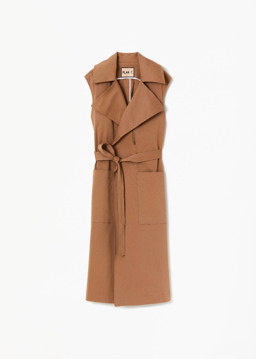 Plan C TRENCH IN COTONE COLOR CARAMELLO