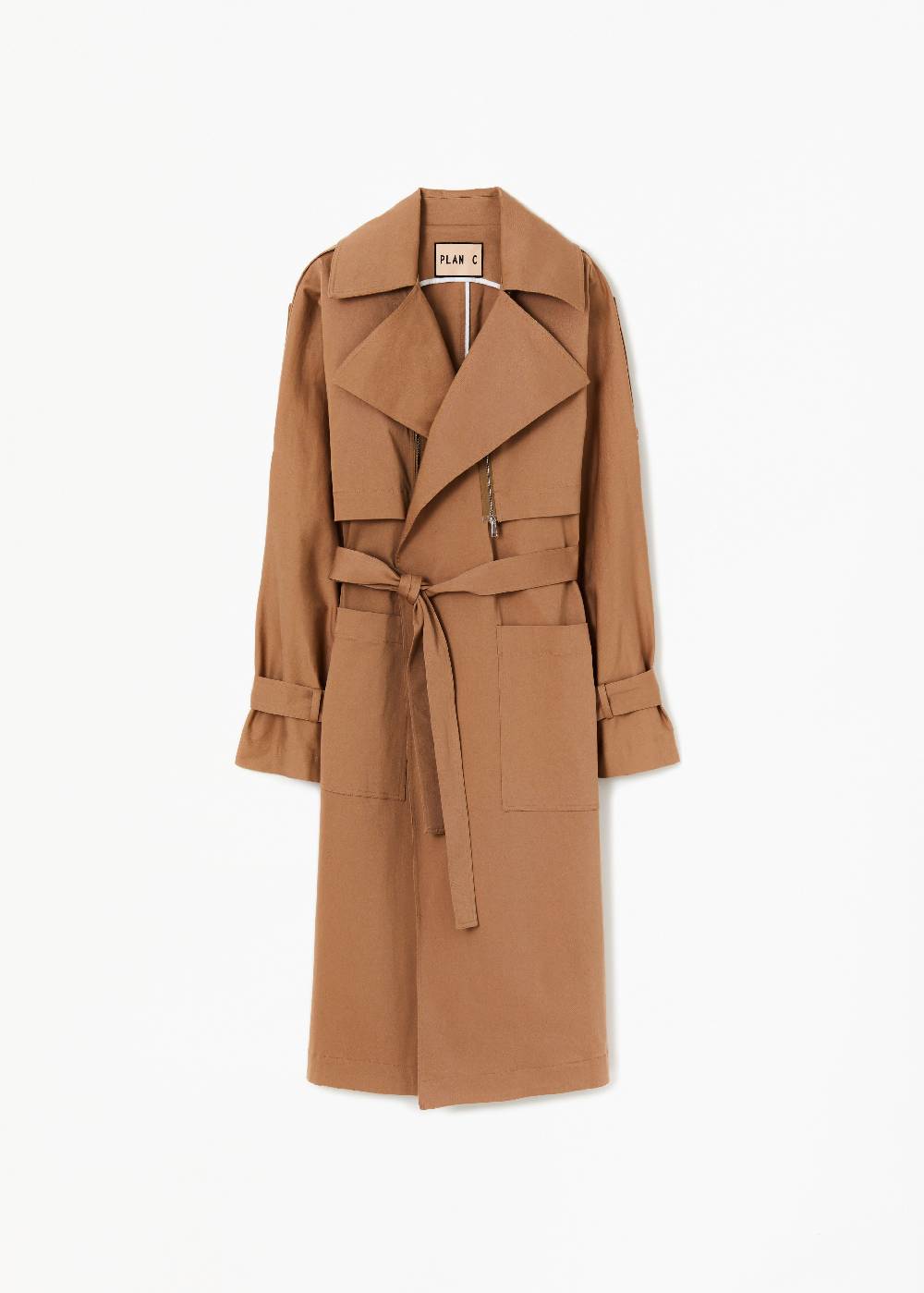 Plan C TRENCH IN COTONE COLOR CARAMELLO