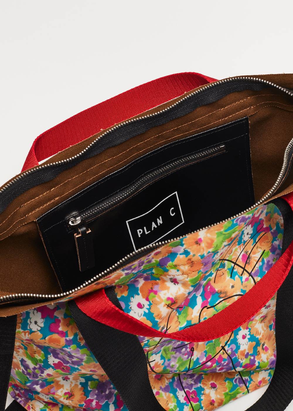 Plan C SHOPPER CON STAMPA FLOREALE "PILI AND BIANCA" MEDIA