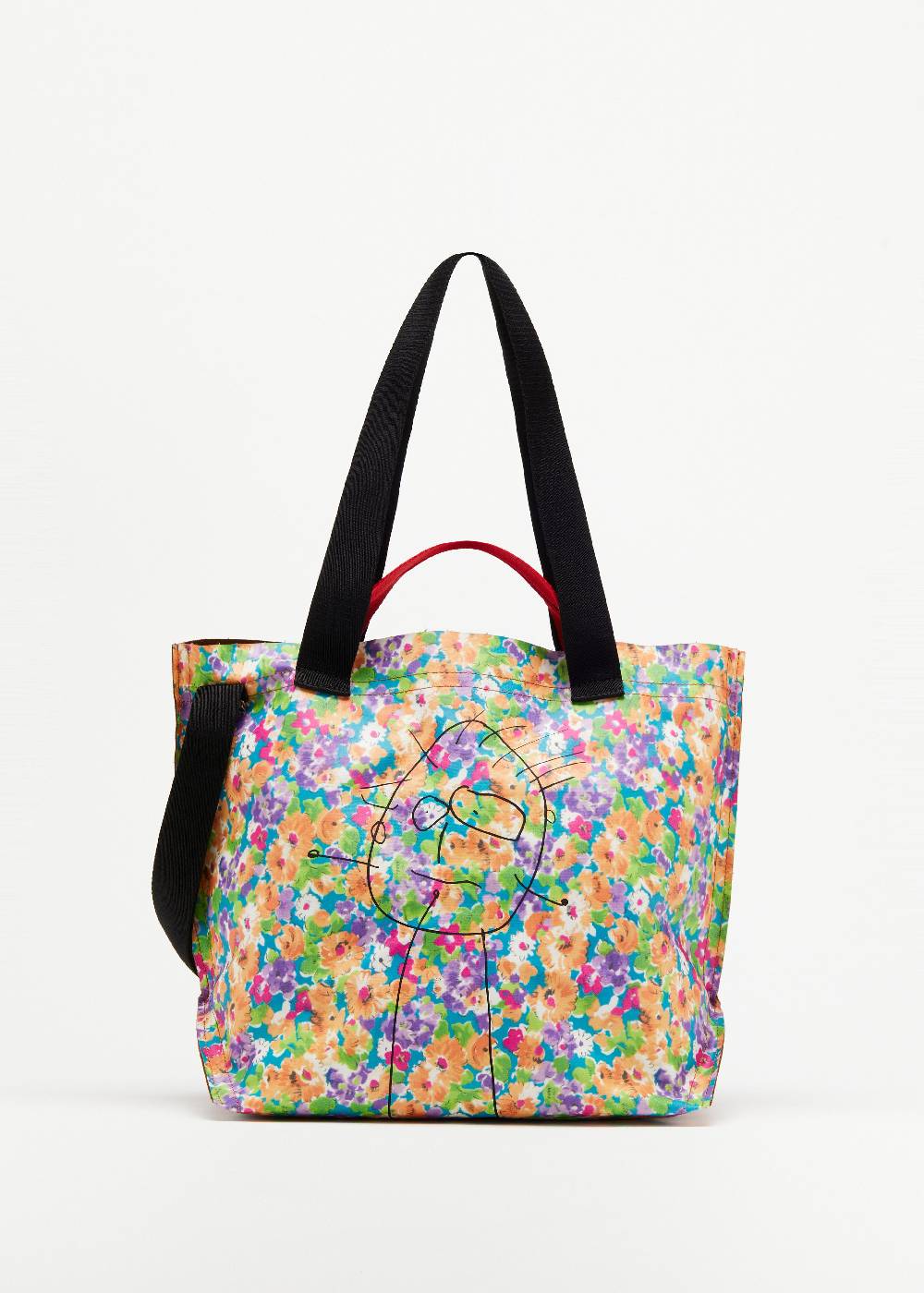 Plan C SHOPPER CON STAMPA FLOREALE "PILI AND BIANCA" MEDIA