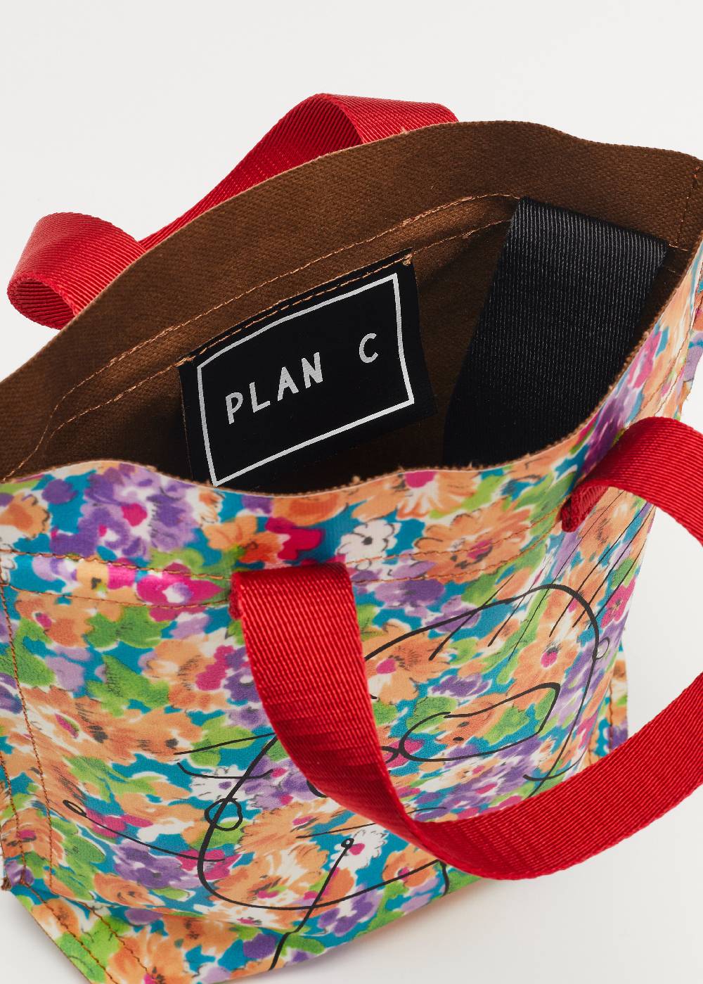 Plan C SHOPPER CON STAMPA FLOREALE "PILI E BIANCA" MINI