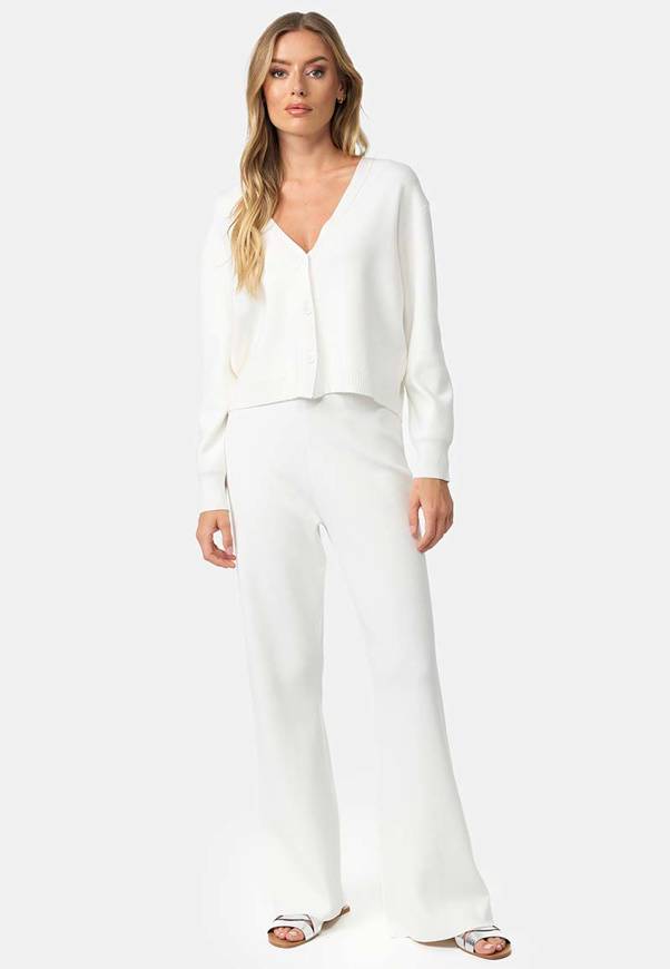 Please Jeans CARDIGAN CATNOIR IN MISTO VISCOSA - BIANCO