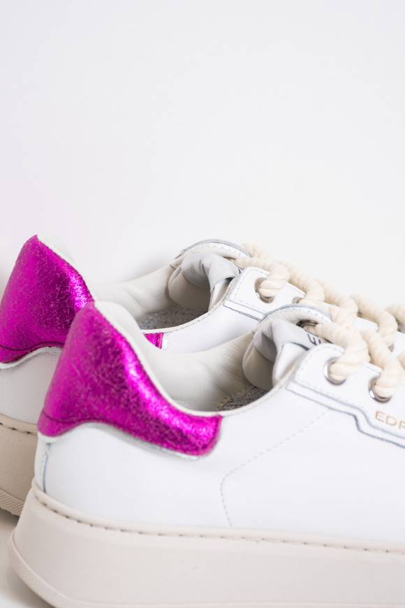 Please Jeans ED PARISH ERIKA SNEAKER - BIANCO/FUXIA/SILVER