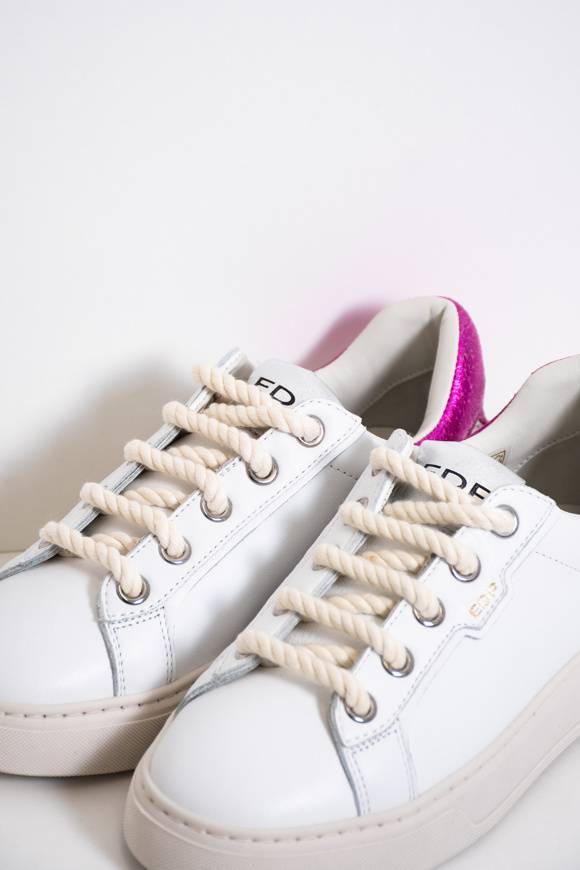 Please Jeans ED PARISH ERIKA SNEAKER - BIANCO/FUXIA/SILVER