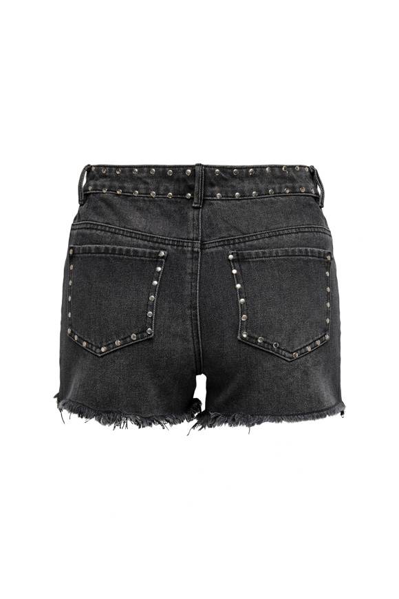 Please Jeans ONLPACY HW STUDDED DENIM SHORTS - 152 006 BLACK DENIM