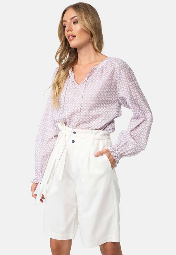 Please Jeans PANTALONCINI CATNOIR IN TENCEL - OFFWHITE