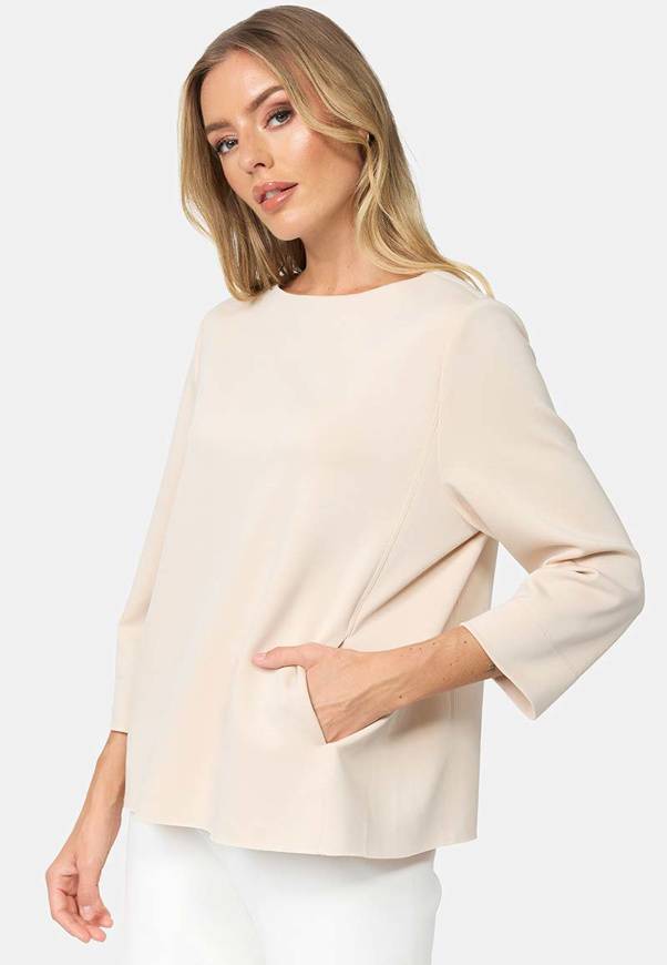 Please Jeans FELPA CATNOIR DI SCUBA - CREMA