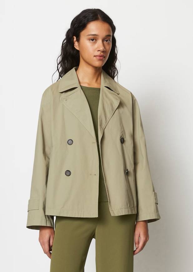 Please Jeans MARCO POLO SHORT TRENCH - STEAMED SAGE